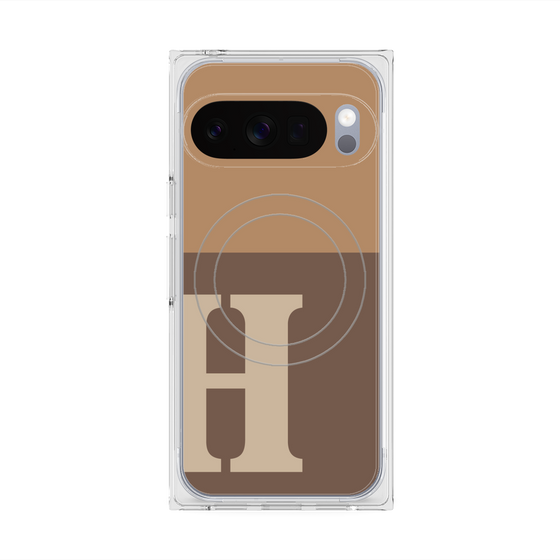 Premium Square Case with Pixelsnap［ Original - initial two tone - H brown ］
