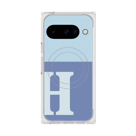 Premium Square Case with Pixelsnap［ Original - initial two tone - H blue ］