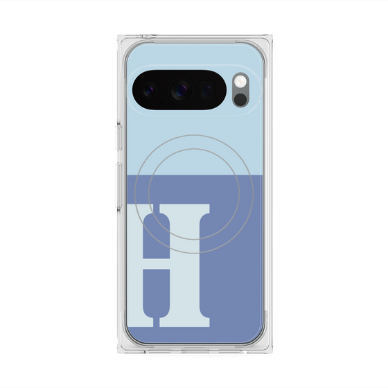 Premium Square Case with Pixelsnap［ Original - initial two tone - H blue ］