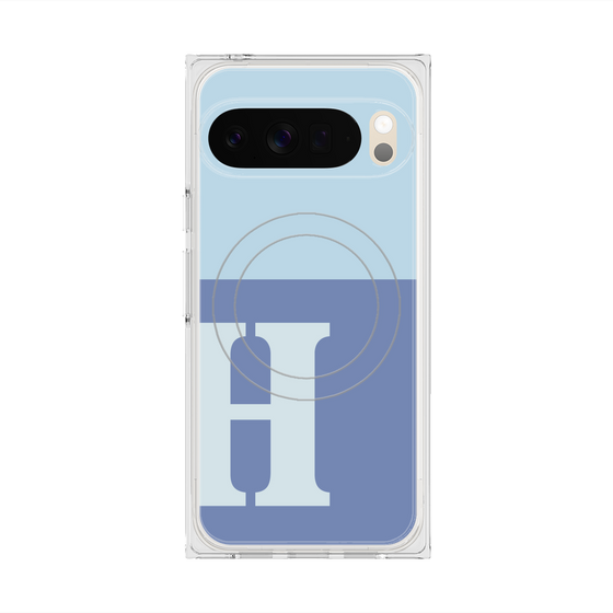 Premium Square Case with Pixelsnap［ Original - initial two tone - H blue ］