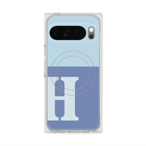 Premium Square Case with Pixelsnap［ Original - initial two tone - H blue ］