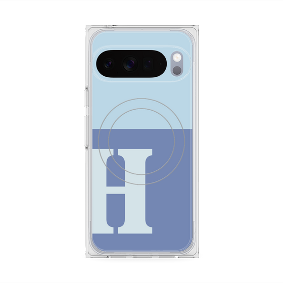 Premium Square Case with Pixelsnap［ Original - initial two tone - H blue ］