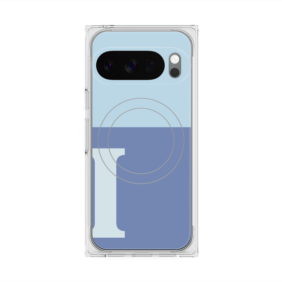 Premium Square Case with Pixelsnap［ Original - initial two tone - I blue ］