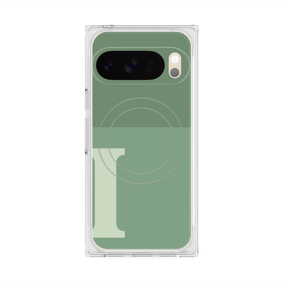 Premium Square Case with Pixelsnap［ Original - initial two tone - I green ］