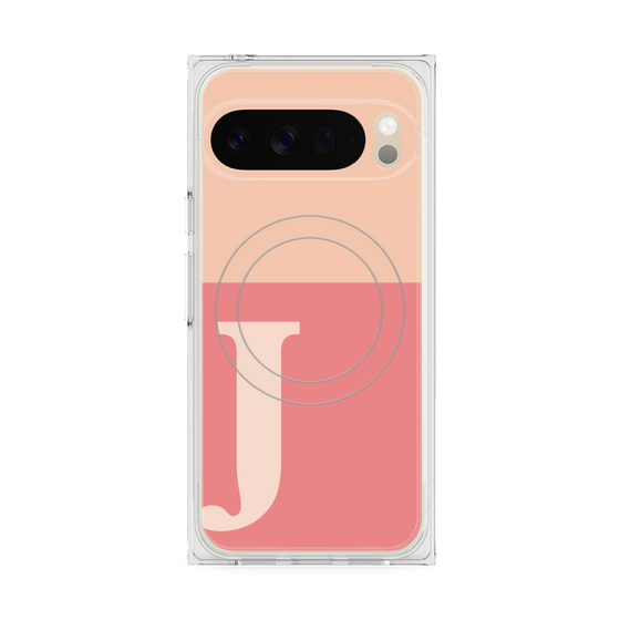 Premium Square Case with Pixelsnap［ Original - initial two tone - J pink ］
