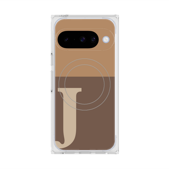 Premium Square Case with Pixelsnap［ Original - initial two tone - J brown ］