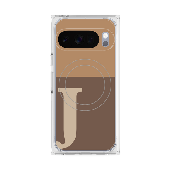 Premium Square Case with Pixelsnap［ Original - initial two tone - J brown ］