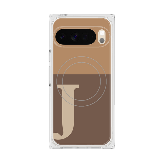 Premium Square Case with Pixelsnap［ Original - initial two tone - J brown ］