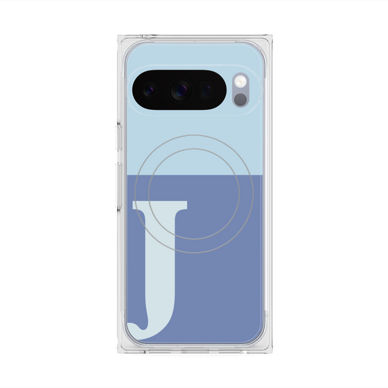 Premium Square Case with Pixelsnap［ Original - initial two tone - J blue ］