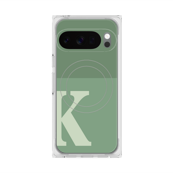 Premium Square Case with Pixelsnap［ Original - initial two tone - K green ］
