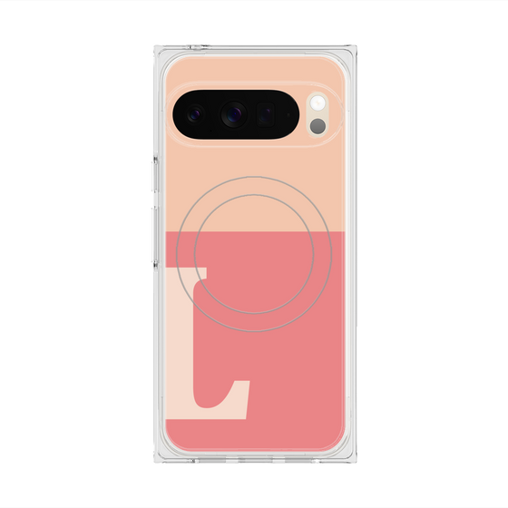 Premium Square Case with Pixelsnap［ Original - initial two tone - L pink ］