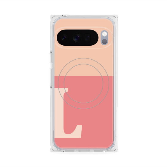 Premium Square Case with Pixelsnap［ Original - initial two tone - L pink ］