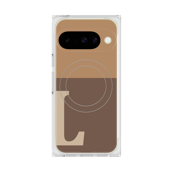 Premium Square Case with Pixelsnap［ Original - initial two tone - L brown ］