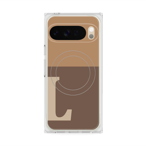 Premium Square Case with Pixelsnap［ Original - initial two tone - L brown ］