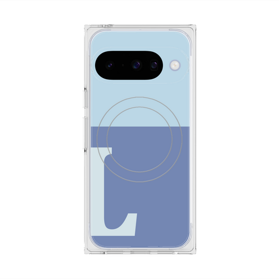 Premium Square Case with Pixelsnap［ Original - initial two tone - L blue ］