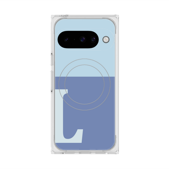 Premium Square Case with Pixelsnap［ Original - initial two tone - L blue ］