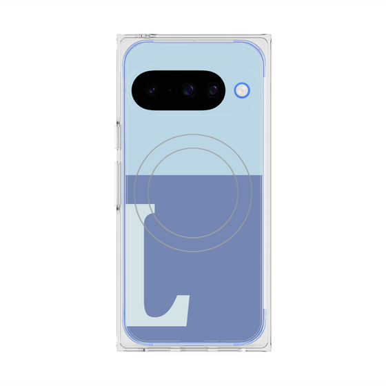 Premium Square Case with Pixelsnap［ Original - initial two tone - L blue ］