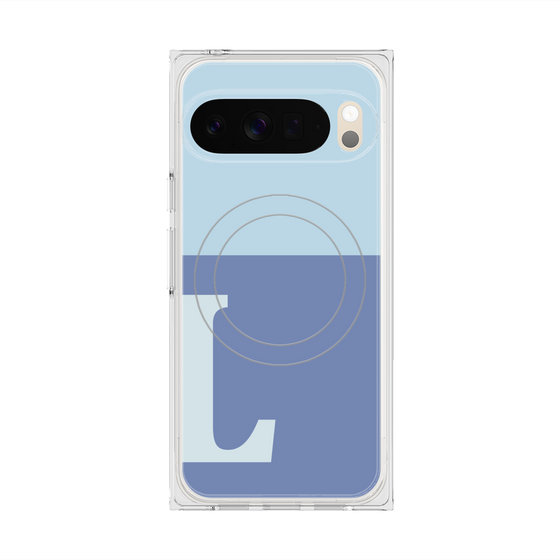 Premium Square Case with Pixelsnap［ Original - initial two tone - L blue ］