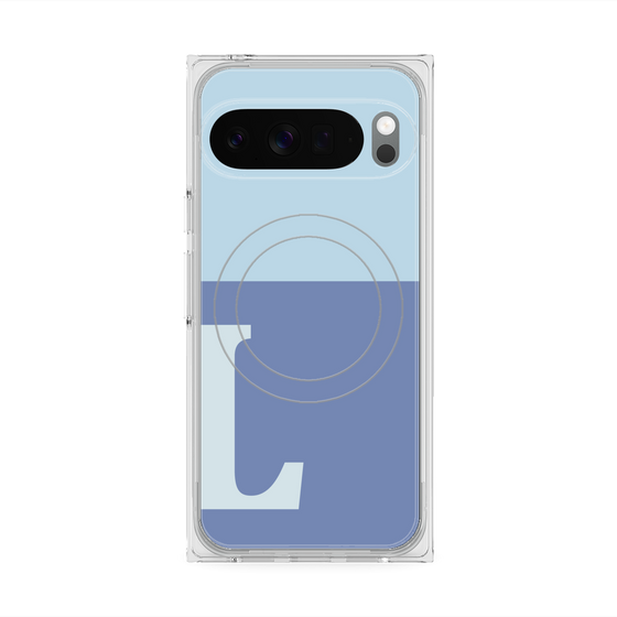 Premium Square Case with Pixelsnap［ Original - initial two tone - L blue ］
