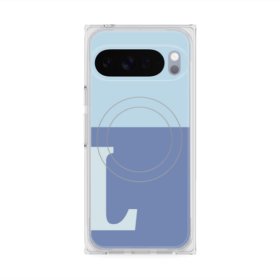 Premium Square Case with Pixelsnap［ Original - initial two tone - L blue ］
