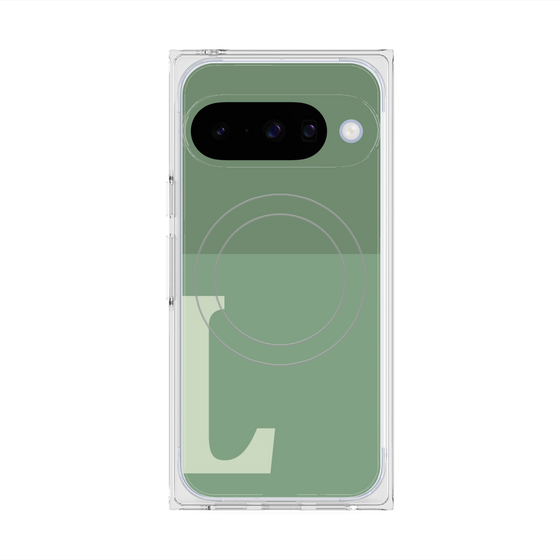 Premium Square Case with Pixelsnap［ Original - initial two tone - L green ］