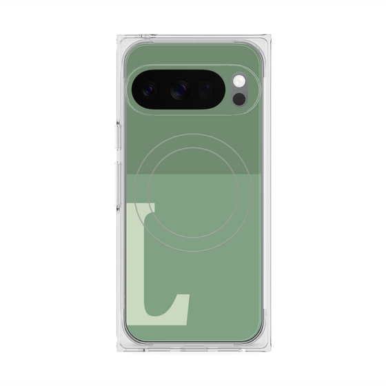 Premium Square Case with Pixelsnap［ Original - initial two tone - L green ］
