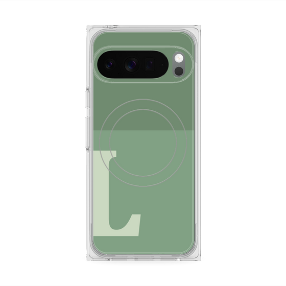 Premium Square Case with Pixelsnap［ Original - initial two tone - L green ］