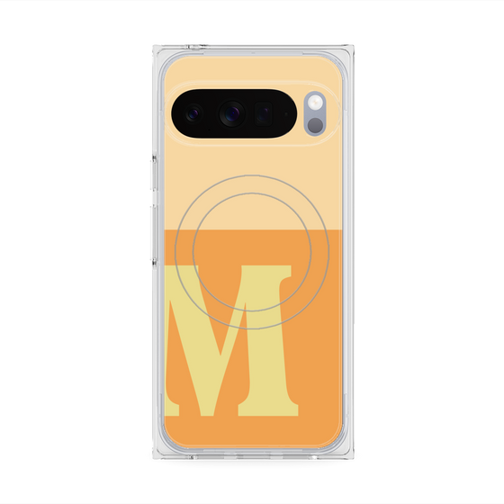 Premium Square Case with Pixelsnap［ Original - initial two tone - M orange ］