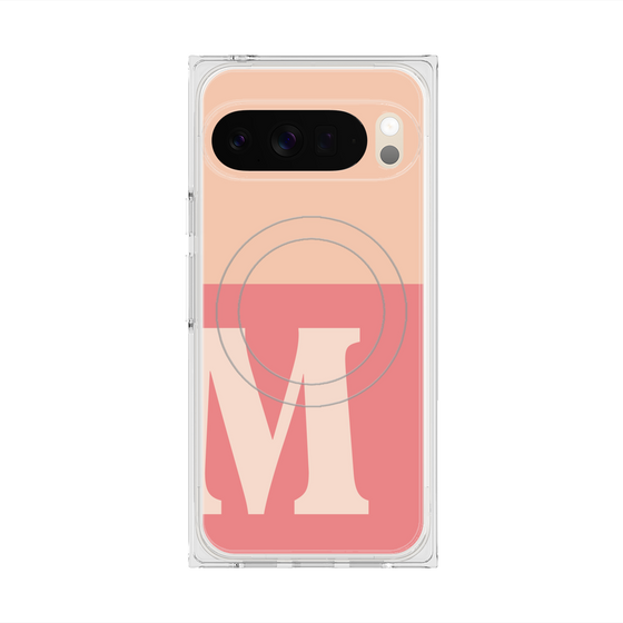 Premium Square Case with Pixelsnap［ Original - initial two tone - M pink ］