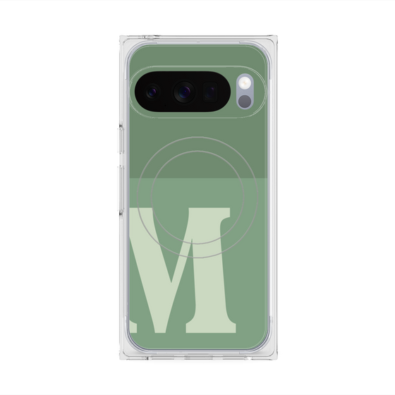 Premium Square Case with Pixelsnap［ Original - initial two tone - M green ］