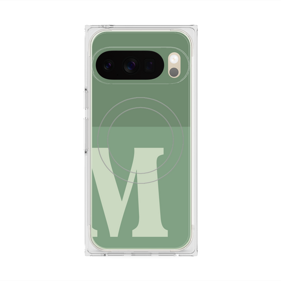 Premium Square Case with Pixelsnap［ Original - initial two tone - M green ］