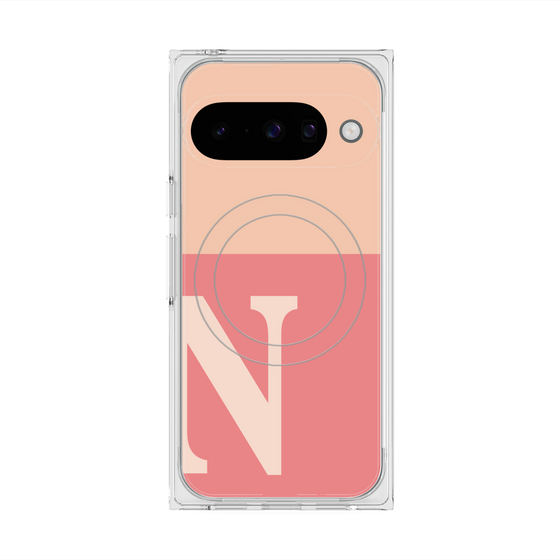 Premium Square Case with Pixelsnap［ Original - initial two tone - N pink ］