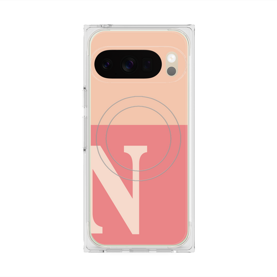 Premium Square Case with Pixelsnap［ Original - initial two tone - N pink ］