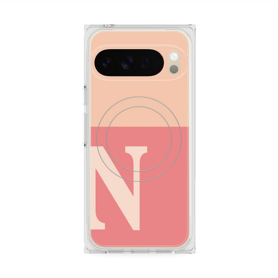Premium Square Case with Pixelsnap［ Original - initial two tone - N pink ］