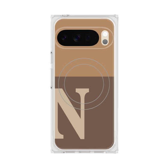 Premium Square Case with Pixelsnap［ Original - initial two tone - N brown ］
