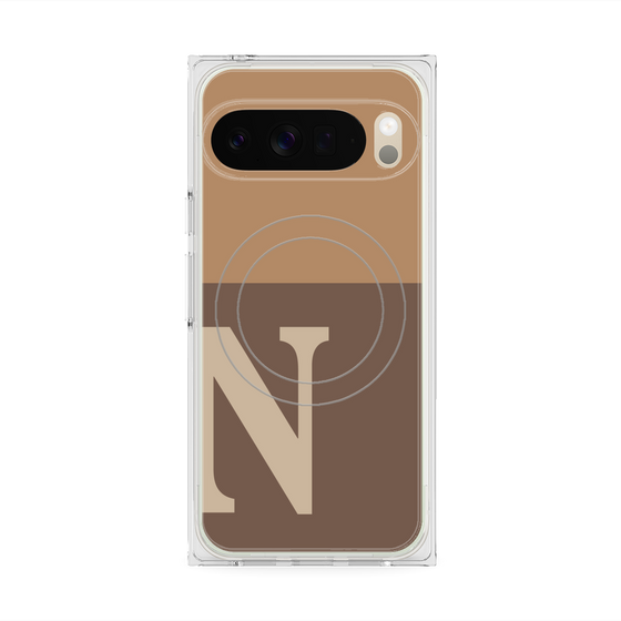 Premium Square Case with Pixelsnap［ Original - initial two tone - N brown ］
