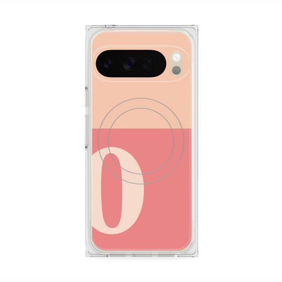 Premium Square Case with Pixelsnap［ Original - initial two tone - O pink ］
