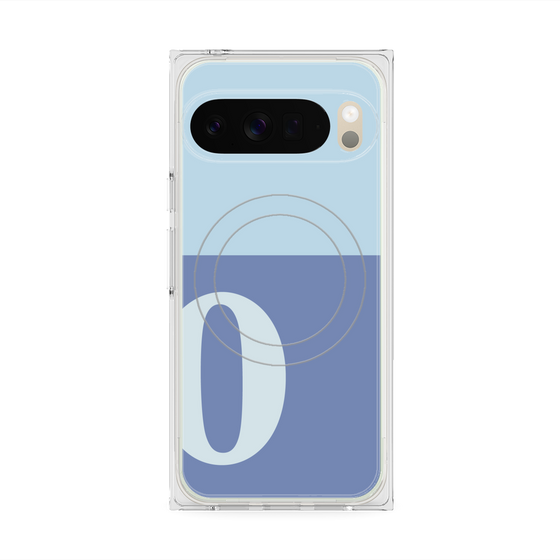 Premium Square Case with Pixelsnap［ Original - initial two tone - O blue ］