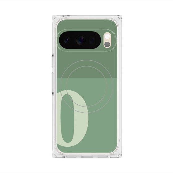 Premium Square Case with Pixelsnap［ Original - initial two tone - O green ］
