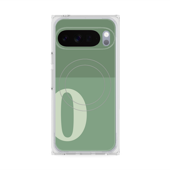 Premium Square Case with Pixelsnap［ Original - initial two tone - O green ］