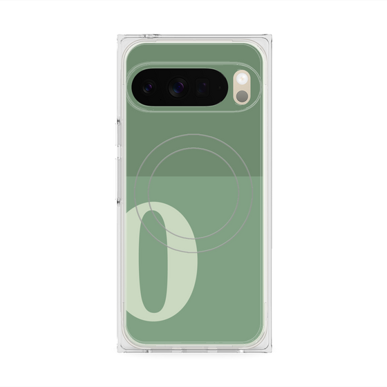 Premium Square Case with Pixelsnap［ Original - initial two tone - O green ］