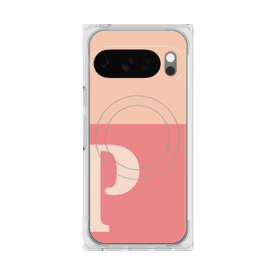 Premium Square Case with Pixelsnap［ Original - initial two tone - P pink ］