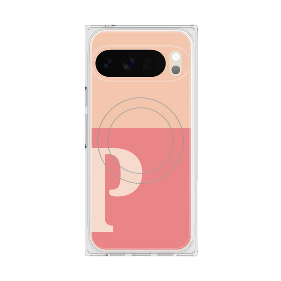 Premium Square Case with Pixelsnap［ Original - initial two tone - P pink ］