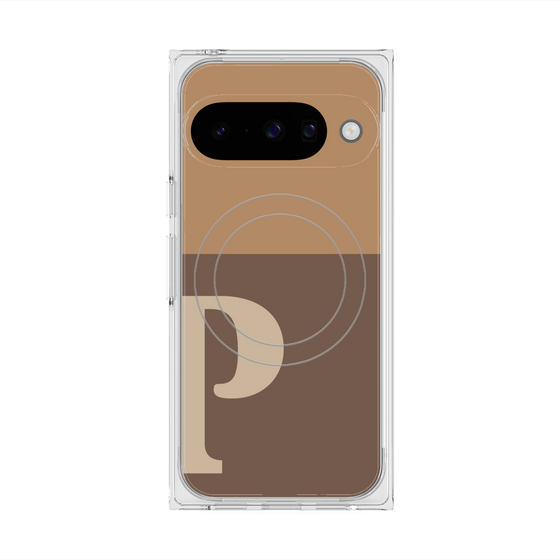 Premium Square Case with Pixelsnap［ Original - initial two tone - P brown ］