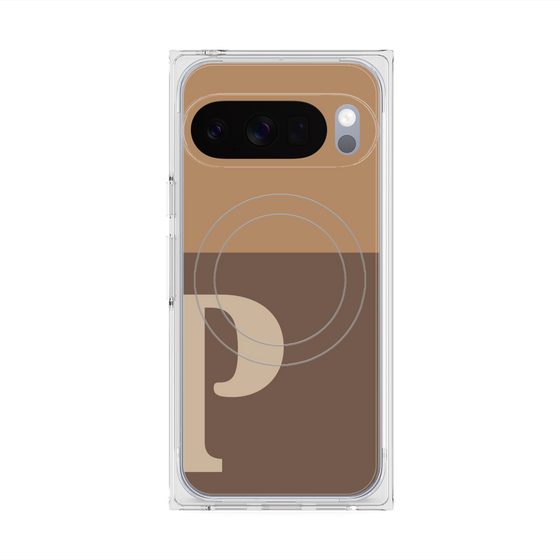 Premium Square Case with Pixelsnap［ Original - initial two tone - P brown ］