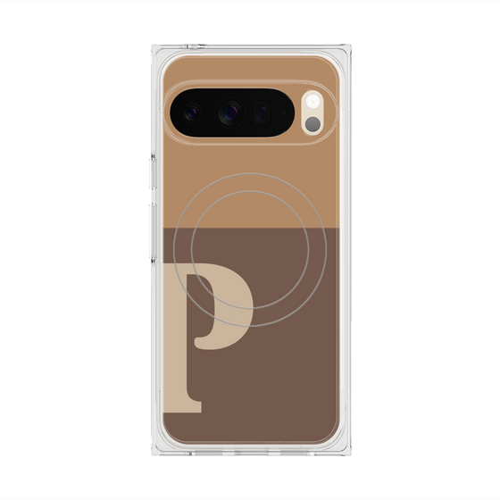 Premium Square Case with Pixelsnap［ Original - initial two tone - P brown ］
