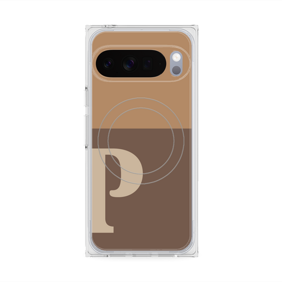 Premium Square Case with Pixelsnap［ Original - initial two tone - P brown ］