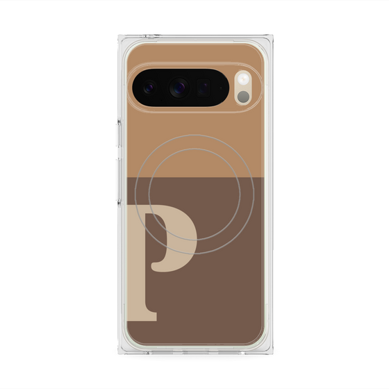 Premium Square Case with Pixelsnap［ Original - initial two tone - P brown ］