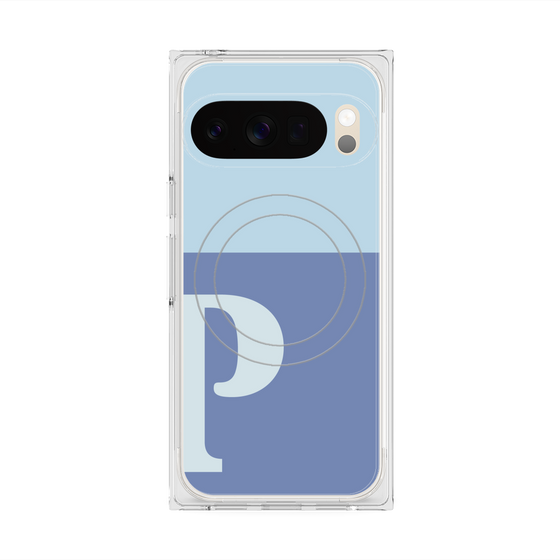 Premium Square Case with Pixelsnap［ Original - initial two tone - P blue ］