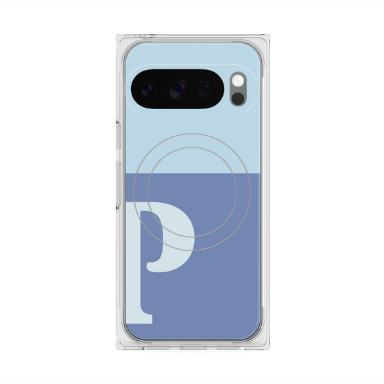 Premium Square Case with Pixelsnap［ Original - initial two tone - P blue ］